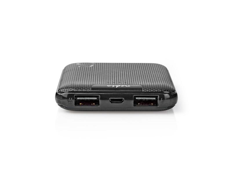 Nedis UPBK5002BK Powerbank | 5000 mAh | 2 USB-A Uitgangen 1. 0 A | Micro-USB Ingang | Zwart