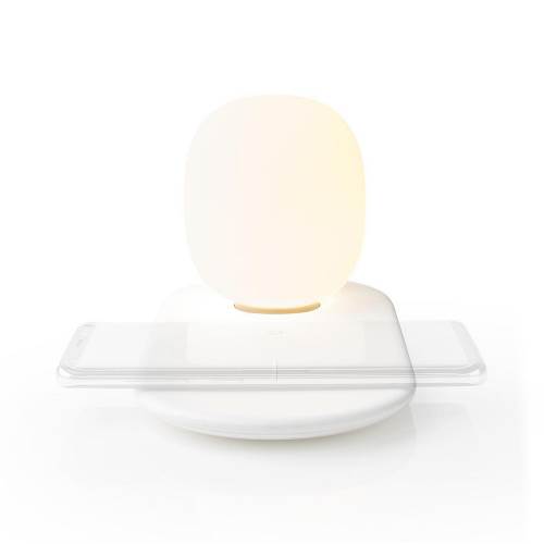 Nedis LTLQ10W1WT LED-Nachtlamp met Touch-Bediening | Draadloze Qi-Lader voor Smartphone | 10 W