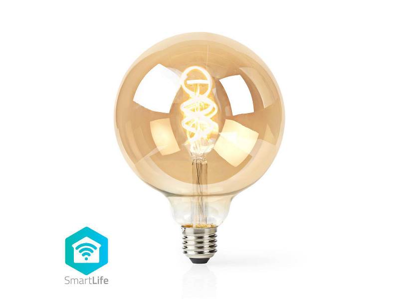 Nedis WIFILT10GDG125 Wi-Fi Warm tot Koel Wit LED Filamentlamp| Gedraaid | E27 | G125 | 5,5 W | 350 lm
