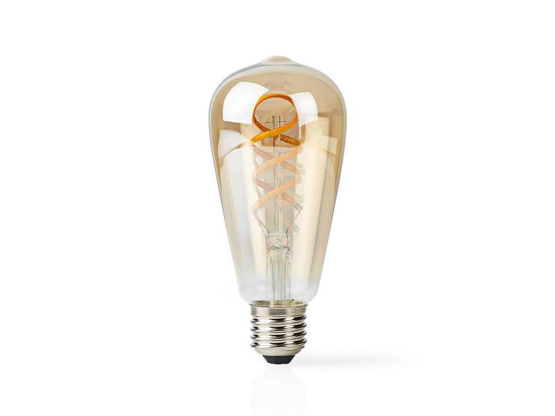 Nedis WIFILT10GDST64 Wi-Fi Warm tot Koel Wit LED Filamentlamp| Gedraaid | E27 | ST64 | 5,5 W | 350 lm