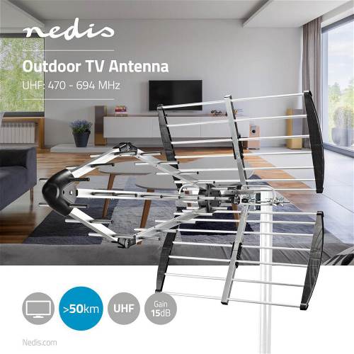Nedis ANOR7250ME TV-Antenne voor Buiten | Max. 15.5 dB Versterking | UHF: 470 - 694 MHz | 25 Componenten