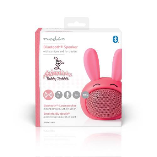 Nedis SPBT4110PK Animaticks Bluetooth Speaker | 3 uur speeltijd | Handsfree bellen | Robby Rabbit