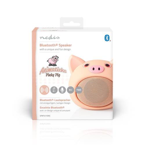 Nedis SPBT4110NC Animaticks Bluetooth Speaker | 3 Uur Speeltijd | Handsfree Bellen | Pinky Pig