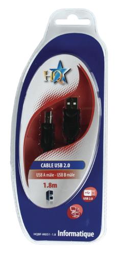 HQ HQBF-M051-1.8 CABLE USB 2.0 A/B 1.8M R
