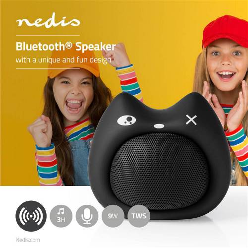 Nedis SPBT4110BK Animaticks Bluetooth Speaker | 3 Uur Speeltijd | Handsfree bellen | Kelly Kitten