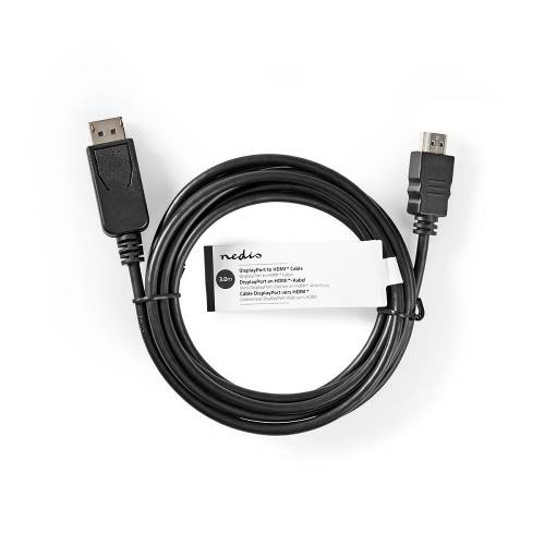 Nedis CCGT37100BK30 DisplayPort - HDMIT-Kabel | DisplayPort Male | HDMIT-Connector | 3,0 m | Zwart