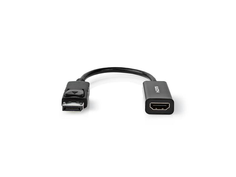 Nedis CCGT37150BK02 DisplayPort - HDMIT Adapterkabel | DisplayPort Male | HDMIT-Uitgang | 0,2 m | Zwart