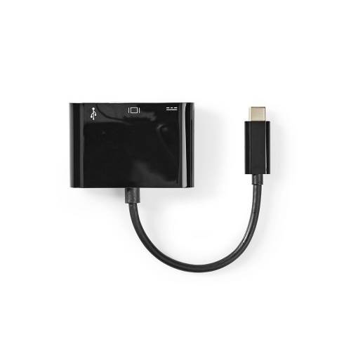 Nedis CCGT64765BK02 USB-CT-Adapterkabel | USB-CT Male | A Female + USB-CT Female + HDMIT Uitgang | 0,2 m | Zwart