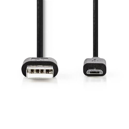 Nedis CCGT60500BK05 USB 2.0-Kabel | A Male | Micro-B Male | 0,5 m | Zwart