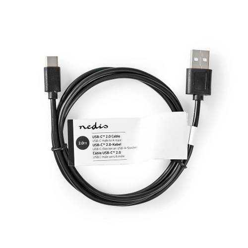 Nedis CCGT60600BK20 Sync & Charge-Kabel | A Male | USB-CT Male | 2,0 m | Zwart
