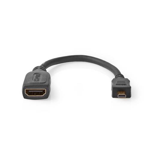Nedis CVGT34790BK02 High Speed HDMIT-Kabel met Ethernet | HDMIT-Connector | HDMIT Micro-Ingang | 0,2 m | Zwart