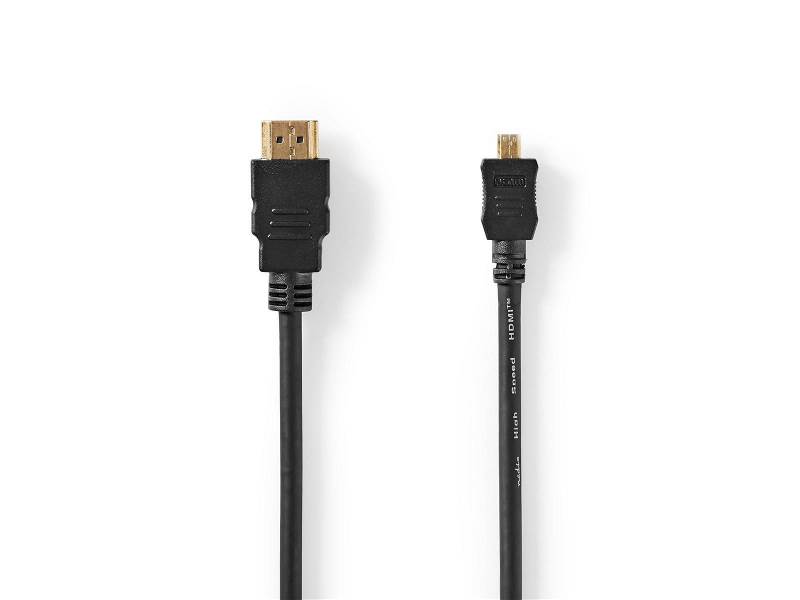 Nedis CVGT34700BK15 High Speed HDMIT-Kabel met Ethernet | HDMIT-Connector | HDMIT Micro-Connector | 1,5 m | Zwart