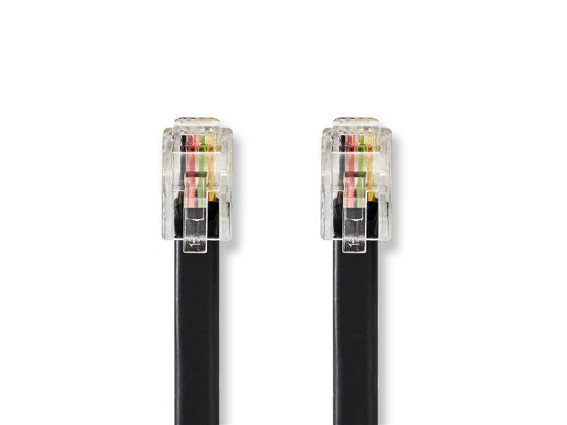 Nedis CTGT90100BK20 Telecom Cable | RJ10 Male | RJ10 Male | 2,0 m | Zwart