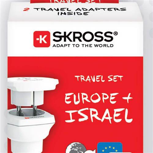 Skross 1.500216-E Reisadapter Combo - Wereld-naar-Israël Geaard