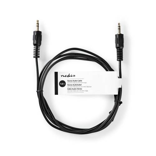 Nedis CAGT22000BK10 Stereo-Audiokabel | 3,5 mm Male | 3,5 mm Male | 1,0 m | Zwart