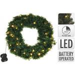 S.I.A 767800550 WREATH | 50 CM | 200 TIPS | 25 LED | BATTERY OPERATED