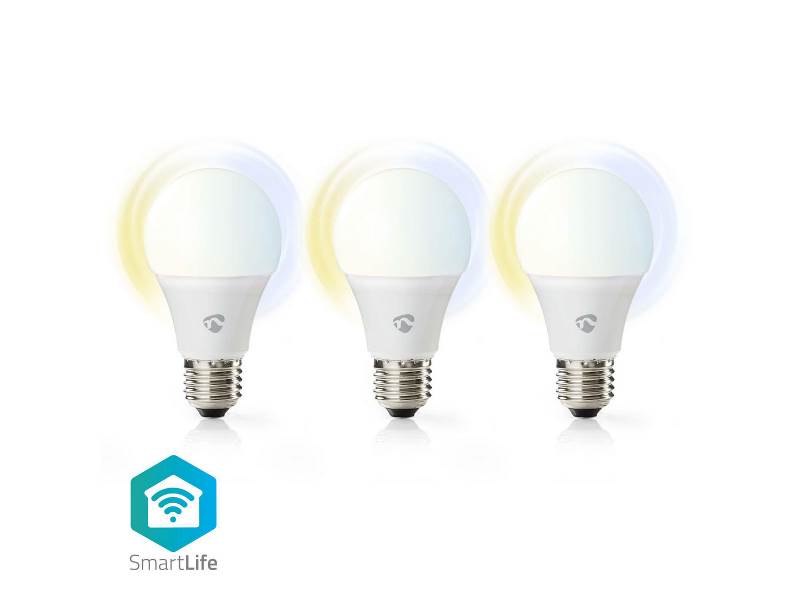 Nedis WIFILW33WTE27 Wi-Fi Smart LED Bulb | Warm to Cool White | E27 | 3-Pack