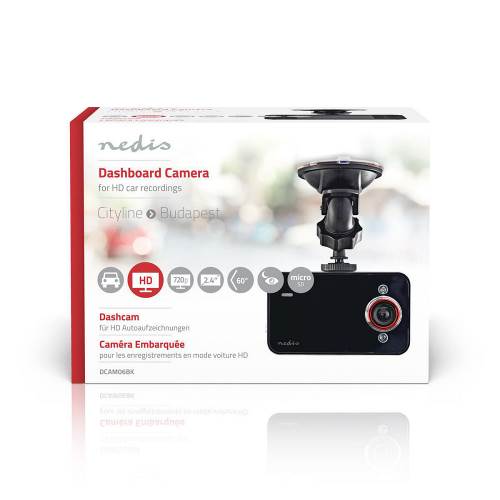 Nedis DCAM06BK Dashcam | HD 720p | 1 CH | 2,4 Inch | Kijkhoek Van 60°