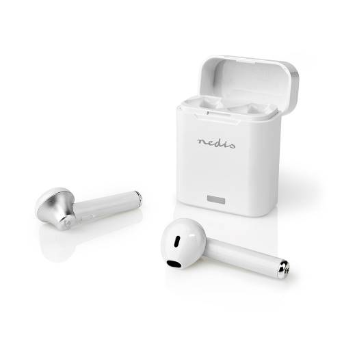 Nedis HPBT3052WT Volledig Draadloze Bluetooth®-oordopjes | 3 uur Afspeeltijd | Spraakbediening | Charging Case | Wit