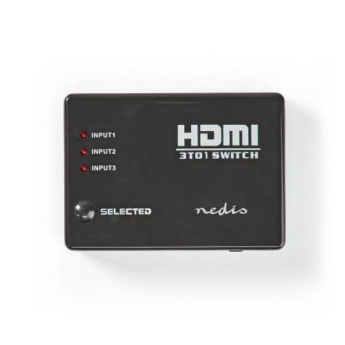 Nedis VSWI3453BK HDMI-schakelaar | 3 poorten | 3x HDMI-ingang | 1x HDMI-uitgang | 1080p | ABS | antraciet | doos