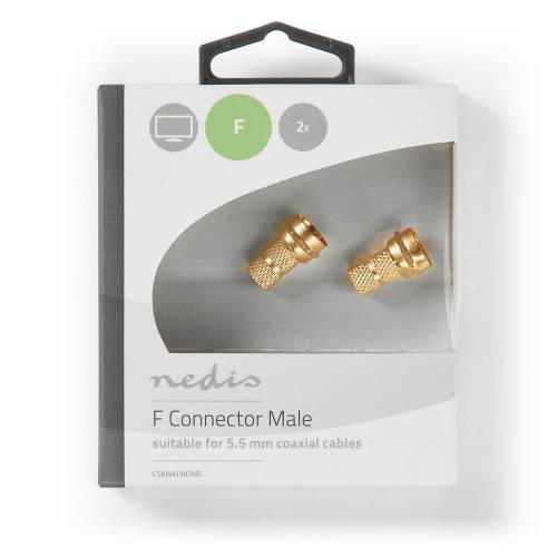 Nedis CSBW41907ME F-Connector | Male | 5,5 mm | Twist-On | Metaal