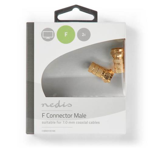 Nedis CSBW41901ME F-Connector | Male | 7,0 mm | Twist-On | Metaal