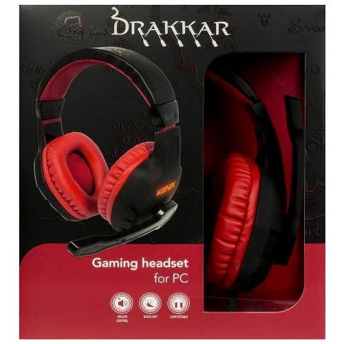Konix Drakkar headset hoofdband zwart, rood Konix drakkar headset hoofdband zwart, rood  (2)