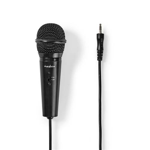 Nedis MICTJ100BK Bedrade Microfoon | Aan/Uitknop | Met Standaard | 3,5 mm