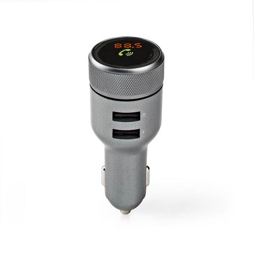 Nedis CATR122BK FM-zender voor in de auto | Bluetooth® | Handsfree bellen | 2x USB