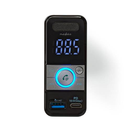 Nedis CATR130BK FM-zender voor in de auto | Bluetooth® | Pro-microfoon | Ruisonderdrukking | MicroSD-kaartopening | H...