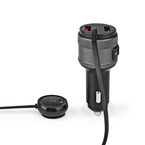 Nedis CATR124BK FM-zender voor in de auto | Bluetooth® | Pro-microfoon | Ruisonderdrukking | Handsfree bellen | Spraa...
