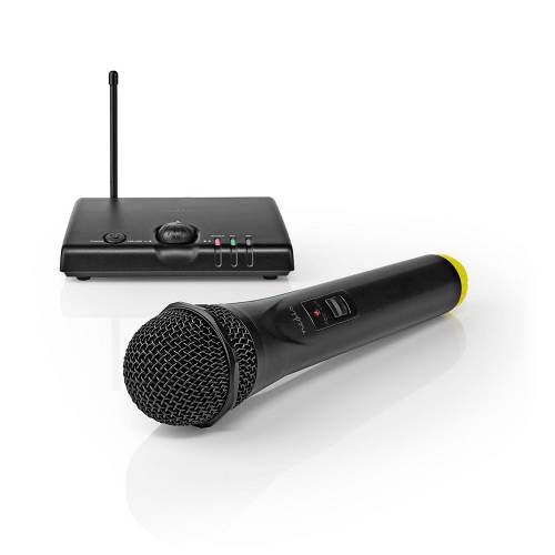 Nedis MPWL500BK Draadloze microfoon | 1 kanaal | 1 microfoon | 5 uur gebruikstijd | Ontvanger | Zwart