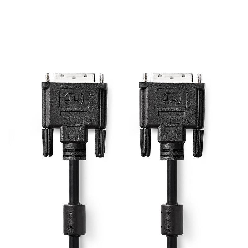 Nedis CCGP32001BK20 DVI-kabel | DVI-D 24+1-pins male | DVI-D 24+1-pins male | 2,0 m | Zwart