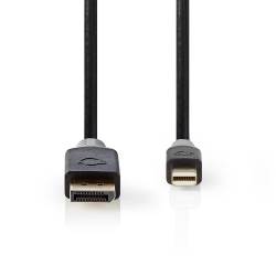 Nedis CCBW37404AT20 Mini-DisplayPort - DisplayPort-Kabel | Mini-DisplayPort Male - DisplayPort Male | 2,0 m | Antraciet