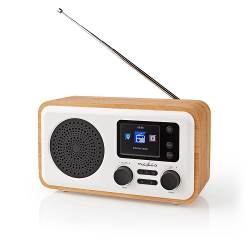 Nedis RDIN2000WT Internetradio | DAB+ / FM / Bluetooth® | Afstandsbediening | Wit / Hout