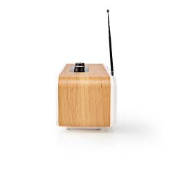 Nedis RDIN2500WT Internetradio | DAB+ / FM / Bluetooth® | Afstandsbediening | Wit / Hout