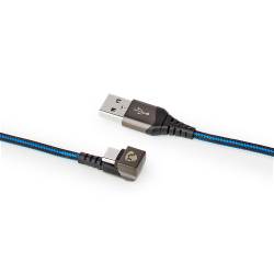 Nedis GCTB60600BK10 USB 2.0-kabel | A Male naar Type-C™ Male | 180°-aansluiting voor gaming | 1,0 m | rond | gevlocht...