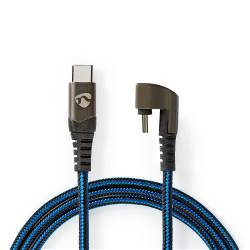 Nedis GCTB60700BK10 USB 2.0-kabel | Type-C™ Male naar Type-C™ Male | 180°-aansluiting voor gaming | 1,0 m | rond | ge...