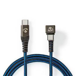 Nedis GCTB60700BK20 USB 2.0-kabel | Type-C™ Male naar Type-C™ Male | 180°-aansluiting voor gaming | 2,0 m | rond | ge...