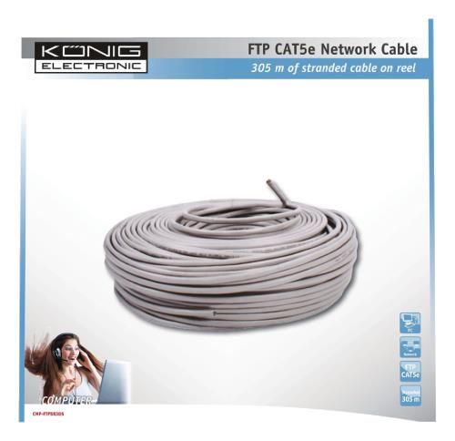König CMP-FTP5R305 FTP CAT 5e netwerkkabel op 305 m rol