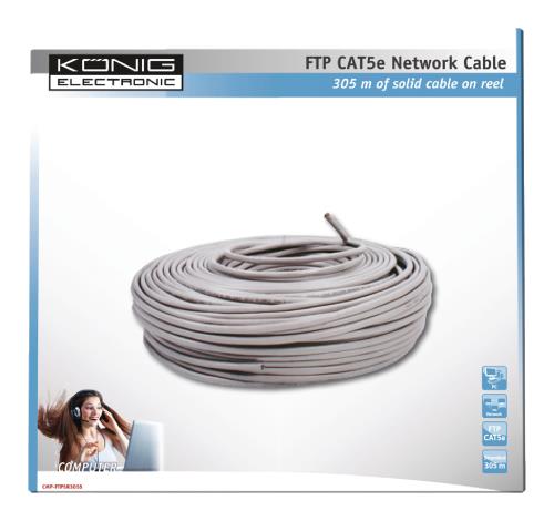 König CMP-FTP5R305S FTP CAT 5e solide netwerkkabel op 305 m rol