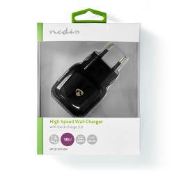 Nedis WCQC301ABK Wandlader | 3,0 A | USB (QC 3.0) | zwart