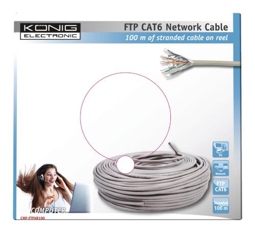 König CMP-FTP6R100 FTP CAT 6 netwerkkabel op 100 m rol