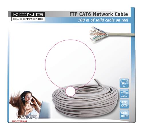 König CMP-FTP6R100S FTP CAT 6 netwerkkabel op 100 m rol