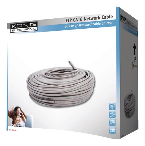 König CMP-FTP6R305 FTP CAT 6 netwerkkabel op 305 m rol