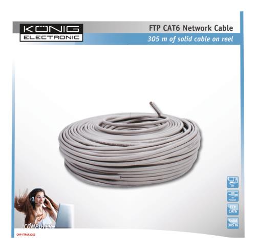 König CMP-FTP6R305 FTP CAT 6 netwerkkabel op 305 m rol