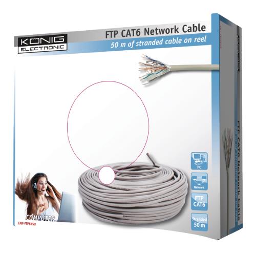 König CMP-FTP6R50 FTP CAT 6 netwerkkabel op 50 m rol