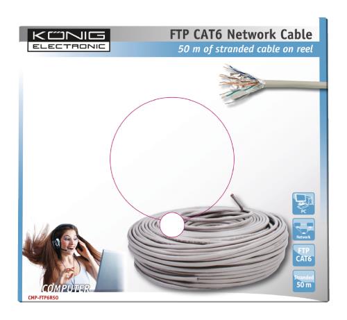 König CMP-FTP6R50 FTP CAT 6 netwerkkabel op 50 m rol