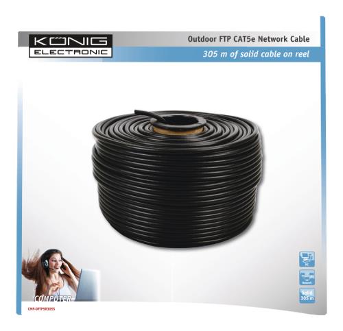 König CMP-OFTP5R305S FTP CAT 5e kabel voor buitengebruik op rol 305 m