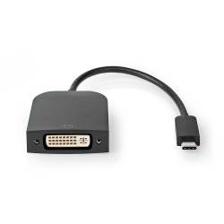 Nedis CCGP64552BK02 Nedis USB-C™-adapterkabel | Type-C™ Male - DVI-D 24+5 Female | 0,2 m | Zwart